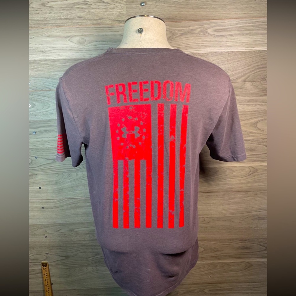 Under Armour Freedom Heat Gear Logo Tee With American Flag